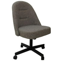 M-235 Swivel Metal Dining Caster Chair - Mojave Grey - Black