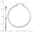 thumbnail image 2 of 925 Sterling Silver 2x40mm Square Tube Hoop Earrings Round, 2 of 6