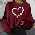 thumbnail image 2 of ZZwxWA Fashion Womens Cute Print Loose Hoodless Sweater Comfy Women's Pullover Sweatshirt Blouse Long Sleeve Women's Sweatshirt Heart Print Casual Tops Round Neck Shirts Zip on, 2 of 4