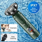 Obacre Electric Shaver Razor for Men, 3 in 1 Mens Cordless LED Display IPX7 Waterproof Nose Hair Beard Trimmer Grooming Kit with Wet Dry Rechargeable Use
