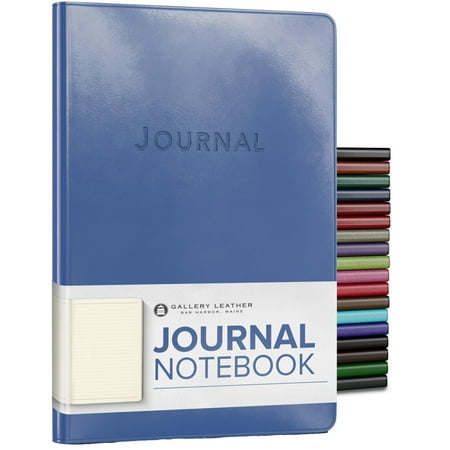 Gallery Leather Journal Notebook - 192 Pages, Softcover, For Men and Women, For Writing, Work & Travel, Handcrafted - Acadia Hydrangea - 8 x 5.5, Desk Lined