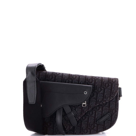Pre-Owned Saddle Messenger Pouch Oblique Canvas By Rebag