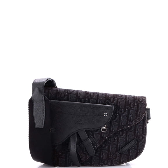 Pre-Owned Saddle Messenger Pouch Oblique Canvas By Rebag