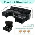 thumbnail image 2 of MOONMIS 106" U Shape Sectional Sofa Cloud Couch for Living Room, Upholstery Comfy Modular Sofas, 4 Seat Chenille U-Shaped Sleeper Sofa with Chaise Lounge, Ottoman & Pillows, 2 of 6