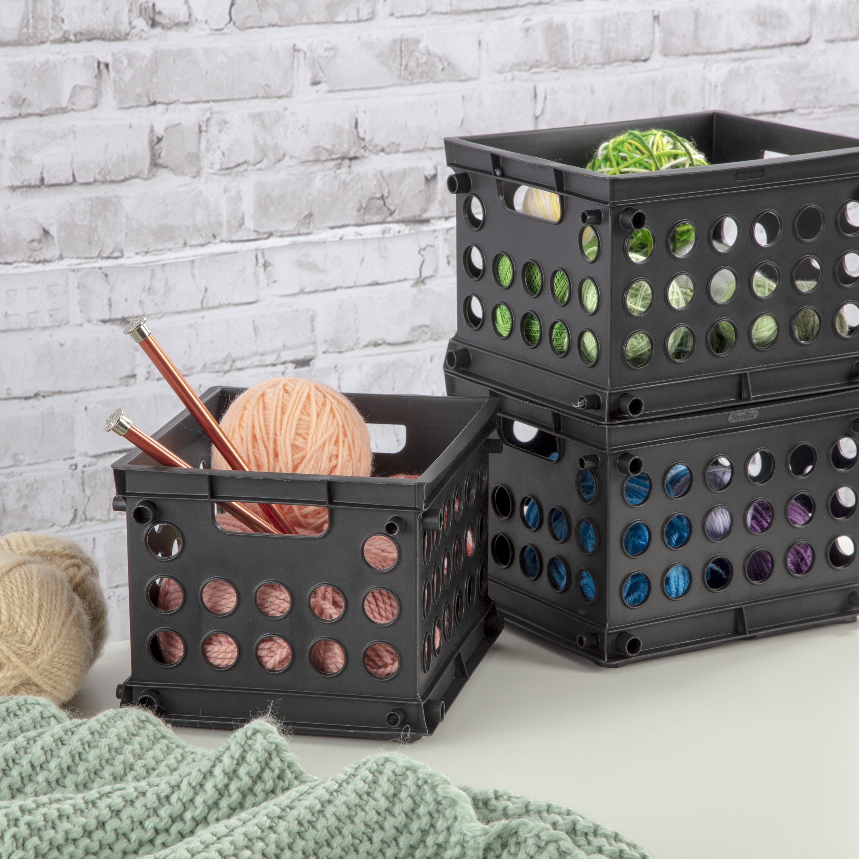 Sterilite Compact Black Mini Crate – Versatile Storage Organizer