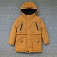 thumbnail image 2 of Otqutp Boys Winter Children's Hooded Cotton Jacket Outdoor Sports and Leisure Punching Jacket Padded and Thickened Warm Jacket Cotton Clothing(Yellow,90CM), 2 of 9