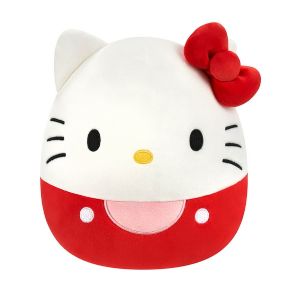 Squishmallows Original Sanrio 8-Inch Hello Kitty with Red Overalls – Official Jazwares Plush