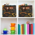 thumbnail image 6 of Storage Basket Vintage Globe Map Foldable Canvas Laundry Baskets Bin Waterproof Inner Layer with Sturdy Handles for Toy Nursery Blanket Clothes 2 Pack, 6 of 7