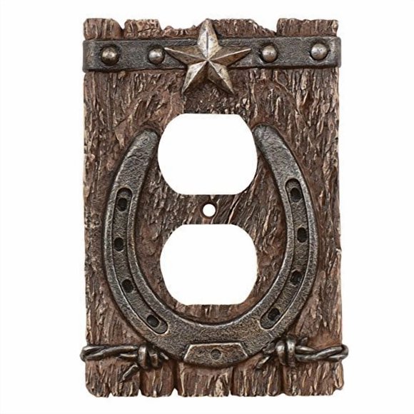 Black Forest Décor Couverture de Prise Western Ranch – Couverture d'Interrupteur Mural Rustique