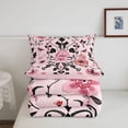 thumbnail image 5 of Homewish Bohemian Damask Floral Queen Comforter Set,Pink Flowers Bird Comforter Sets Queen,Pink Reversible,3-Piece,1 Comforter and 2 Pillowcases, 5 of 7