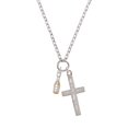 thumbnail image 2 of Delight Jewelry Two-tone Champagne Bottle I Have Plans for You Engraved Cross Zoey Necklace, 28", 2 of 4