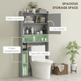 thumbnail image 4 of HOMCOM Over the Toilet Storage Cabinet, Above Toilet Storage Cabinet, Grey, 4 of 10