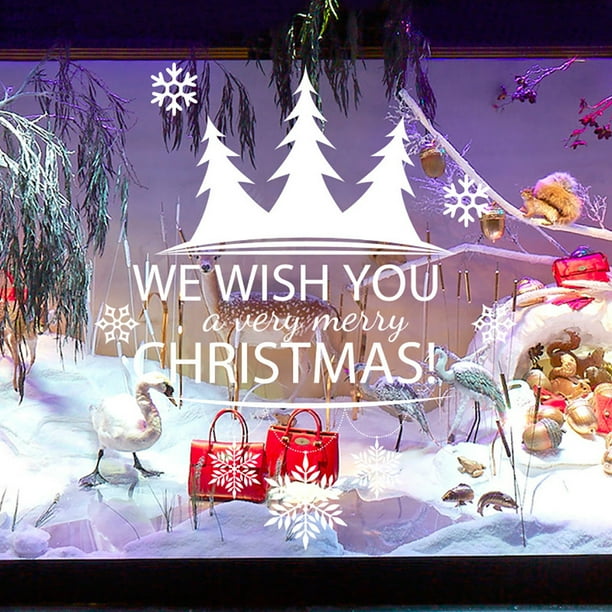 Merry Christmas Window Wall Sticker Sticker Snowflake Car Elk Home Xmas Decor