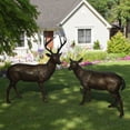thumbnail image 2 of Nifao Pair of life size deer bronze statue – Garden Outdoor Decor Sculpture, 17"L x 44"W x 52"H, 2 of 12