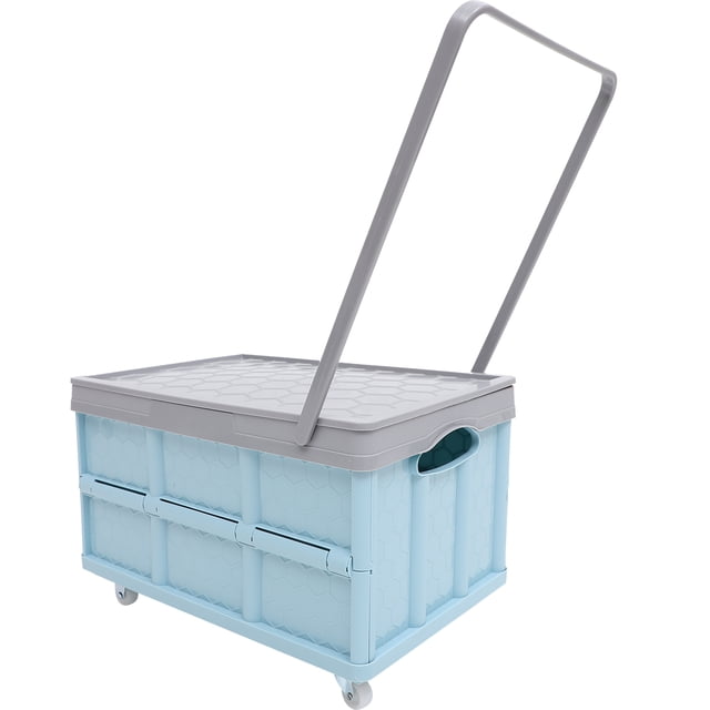 MasteelfCA Lidded Storage Bin Collapsible Storage Box Stackable Clothes Storage Box With Wheel