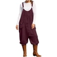 thumbnail image 2 of Salopettes pour Femmes Col Rond Sans Manches Jambe Droite Combinaison Ample Été Voyage Décontracté Combishort Mode, 2 of 9