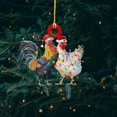 thumbnail image 3 of preciosos adornos navideños de pollo, decoración para hogar, adornos para árboles de Navidad, adornos colgantes para árboles, adornos colgantes para 2 en 1 BLESIY Bolas para colgar árboles, 3 of 7