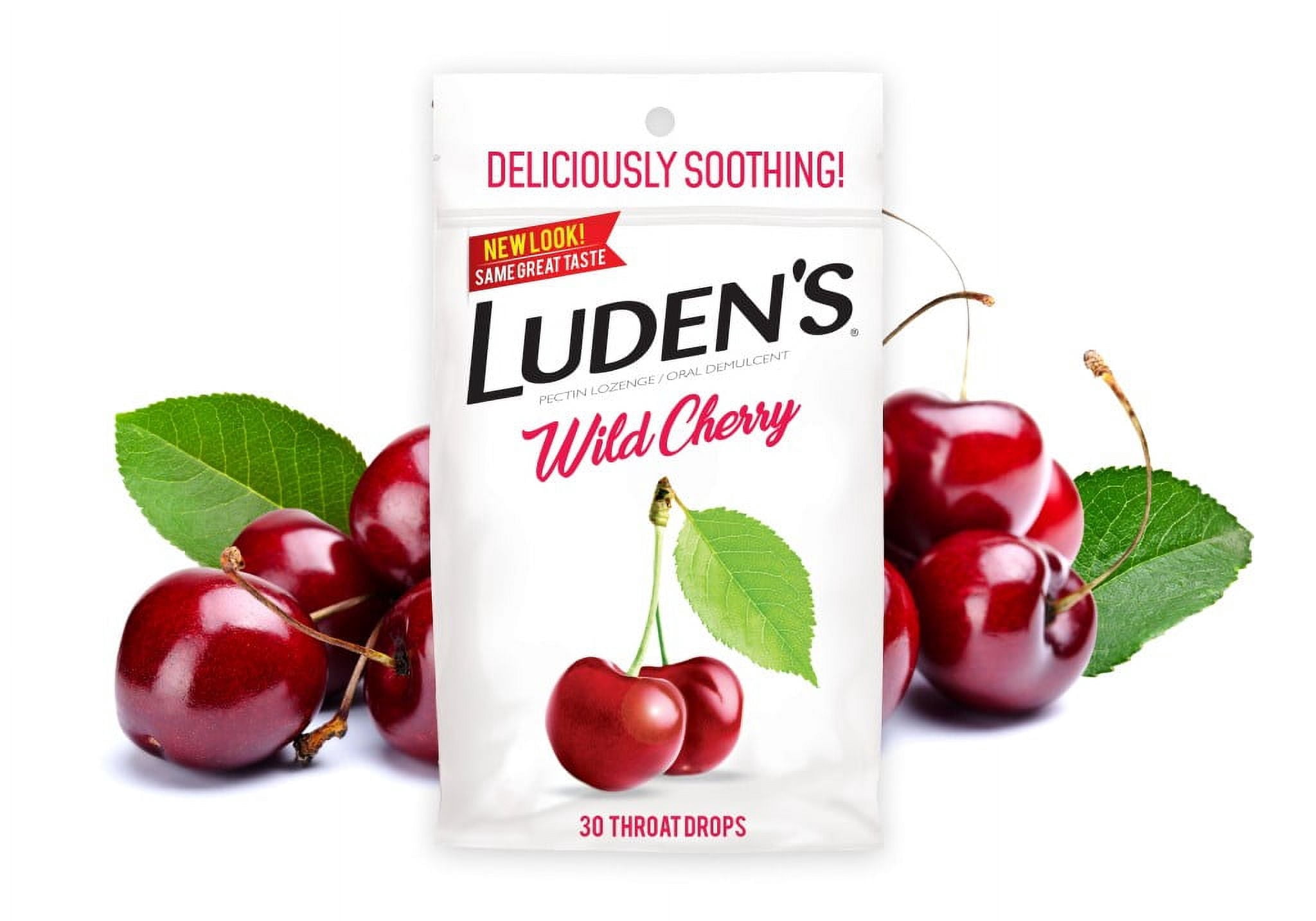 (6 pack) Luden's Wild Cherry Throat Drops | Deliciously Soothing | 30 Drops | 1 Bag