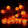 thumbnail image 2 of Halloween Orange Pumpkin Led String Lights, 20 Count Holiday Lights 8 Modes Cute, 2 of 6