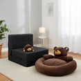 thumbnail image 2 of Sillón Plegable Individual Negro+ Cama para Perro y Peluche de Oso, 2 of 5