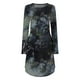 thumbnail image 5 of Vestido HUOGUO para mujer, cuello en O, manga larga, estampado floral, 5 of 5