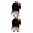 thumbnail image 1 of Sonducket Camisa de media manga para niñas, jersey informal con volantes, blusa holgada, fiesta de viaje, ropa de primavera y verano, Tops, Type8 NO8, 1 of 6