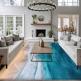 thumbnail image 3 of Ocean Waves Large Area Rugs 6x9 ft Summer Watercolor Ocean Beach Aqua Gradient Water Ripples Washable Rug Non Slip Indoor Carpet Absorbent Floor Mat for Living Room Bedroom Dining Room, 3 of 9