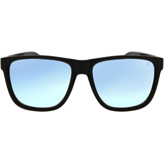 Hurley Men's Sunglasses Polarized Square Rubberized Black with Pouch HSM1064PSWM Break