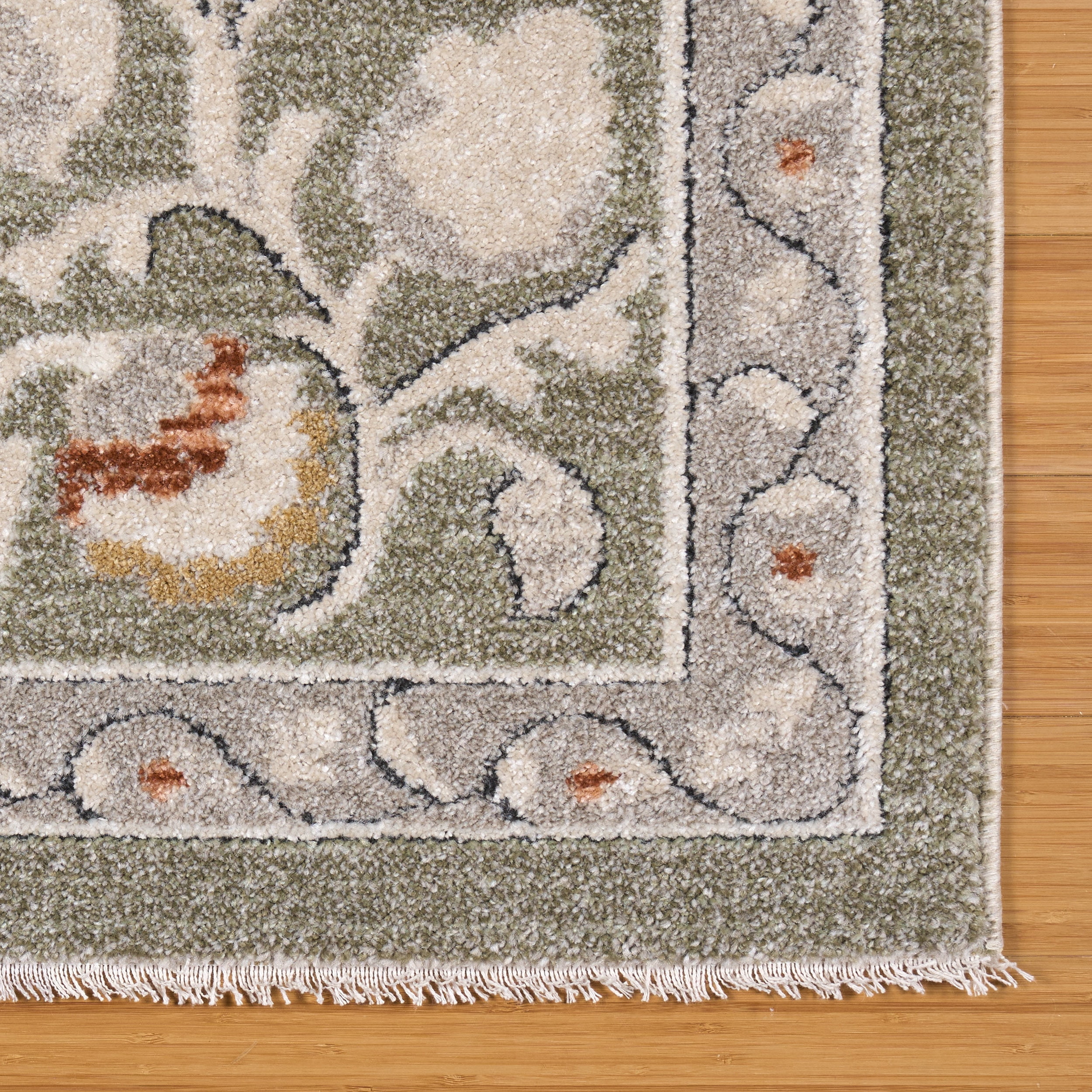 Paradis Orbis Traditional Oriental Green Area Rug, 6x9