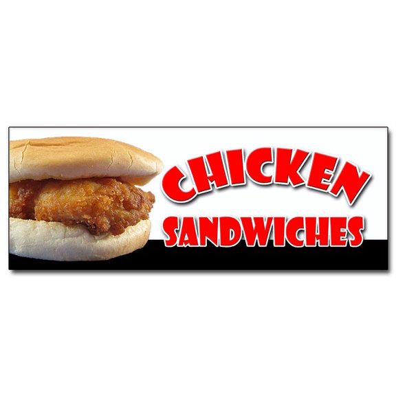 48" CHICKEN SANDWICH DECAL sticker fried restaurant