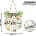 thumbnail image 3 of Owls Butterfly Welcome Sign for Front Door, Round Sign Hanging Welcome Sign Welcome Wreath for Farmhouse Porch Door Home Decor, 3 of 7