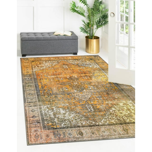 Unique Loom Timeless Collection Area Rug - Peter (2' x 3' Rectangle Yellow/Black)