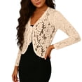 thumbnail image 1 of Xuyuer Women's Elegant Loose-Fit Long Sleeve Lace Cardigan, Delicate Knit Cover Up for Weddings, Beach Evenings, Date Nights and Spring Summer Romantic Outfits, 1 of 7
