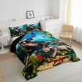 thumbnail image 3 of Manfei 3D Cartoon Dino Boy Bedding Comforter Set, Jungle Tyrannosaurus Rex Twin Comforter Sets, Ancient Animal Bedding Set, Breathable Bedroom Decor Reversible 2pcs, 3 of 8