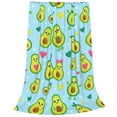 thumbnail image 2 of Honeii Cartoon Avocado Print Fleece Blanket - Throw Blanket for Bed, Sofa, Couch, Camping, and Travel , Microplush Ultra Soft Warm Blanket-50"x40", 2 of 7