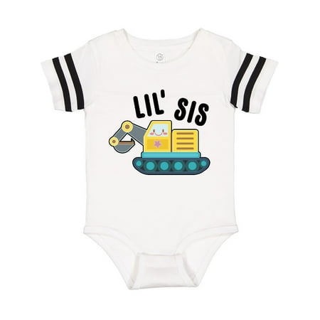 

Inktastic Lil Sis in with Bulldozer Gift Baby Girl Bodysuit