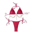 thumbnail image 4 of vigerkar Women's Triangle Bikini Set Sexy Tie Side Swimsuit Two Piece Bathing Suit (Red, S), 4 of 9