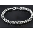 thumbnail image 2 of 3/4/5/6mm Bracelet for Men Chain Stainless Steel Silver Tone Braided Wheat Link, 2 of 6