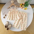thumbnail image 4 of mgoYE Toddler Baby Girls Summer Clothes 3 6 12 18 Months 2T 3T 4T 5T Kids Girl Clothes Floral Tops Sleeveless Tank Tops Shorts(Yellow,18-24 Months), 4 of 6