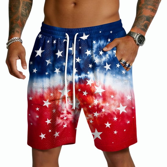 Havenx Men's 250 Years Of American Independence Shorts Drawstring American Flag Design Shorts with Pockets Elastic Waist Short Pant 1776–2026 Cross Patriotic We the People Clothing,Deep Red XL