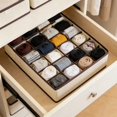 thumbnail image 5 of 24 Cell Foldable Drawer Organizer, Non-Woven Sock and Underwear Storage Box, Grid Divider Storage Container for Socks Ties Belts and Personal Accessories(White,32x10cm), 5 of 5