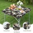 thumbnail image 4 of Black White Gold Marble Pattern Square Fitted Tablecloth with Elastic Edge,Square Table Cover,Washable Elastic Table Cover for Home Kitchen Party Decor 34"x34", 4 of 6