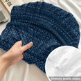 thumbnail image 4 of Cal.King Size Fitted Sheet Set - Dark Blue 3 Piece Bedding Sets 16" Deep Pocket Fitted Sheet with 2 Pillowcases, Modern Minimalist Solid Color Brushed Microfiber Hotel Luxury Bed Sheets, 4 of 9