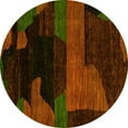 thumbnail image 1 of Ahgly Company Machine Washable Indoor Round Abstract Yellow Modern Area Rugs, 8' Round, 1 of 4