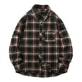 thumbnail image 1 of Camisas s Para Hombre Camisa con capucha a cuadros informal de negocios de primavera y otoño para hombres (Black, M), 1 of 7