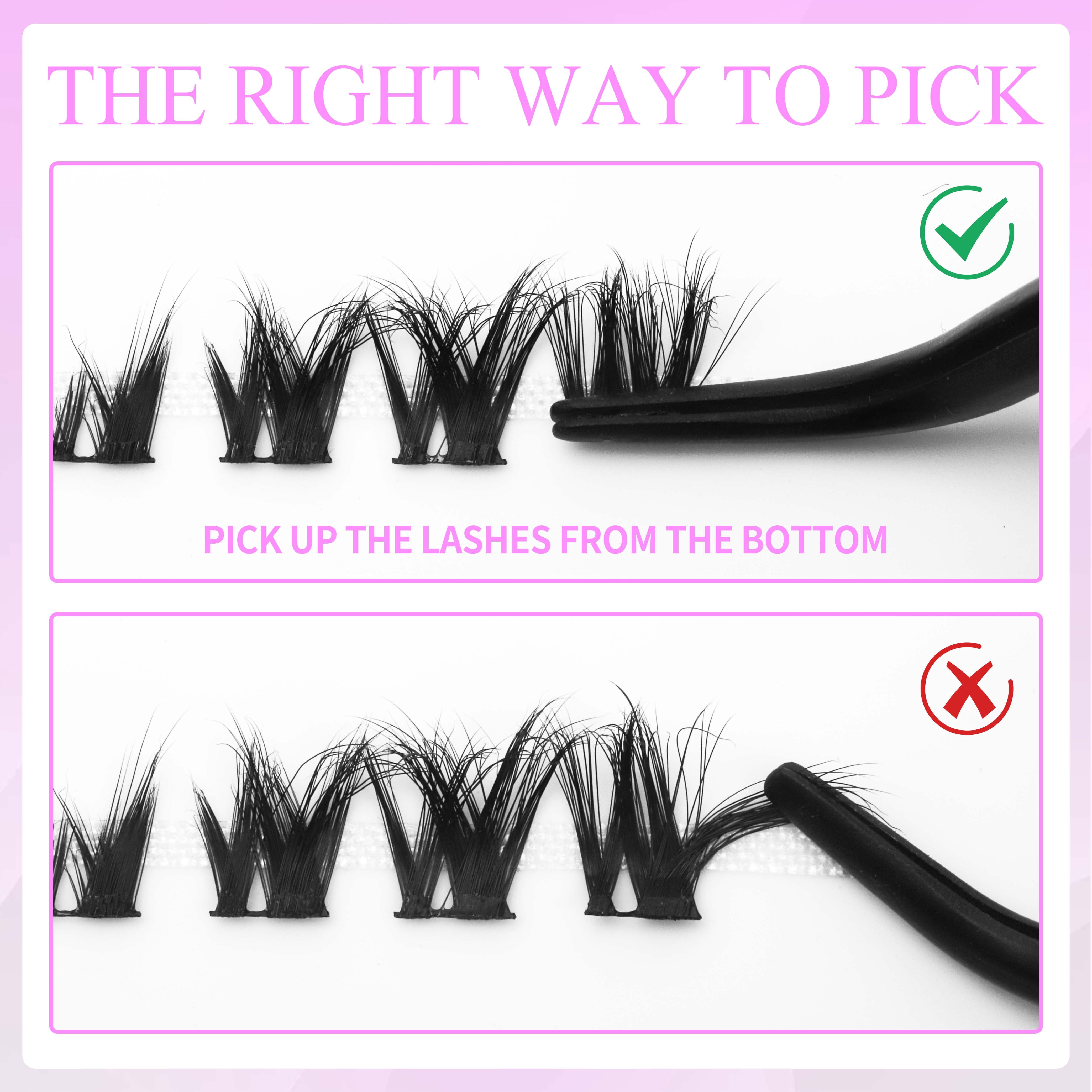 Veyesbeauty DIY Cross Lashes Cluster - Reusable False Eyelash Extensions for Natural & Dramatic Looks, Easy 5-Second Application