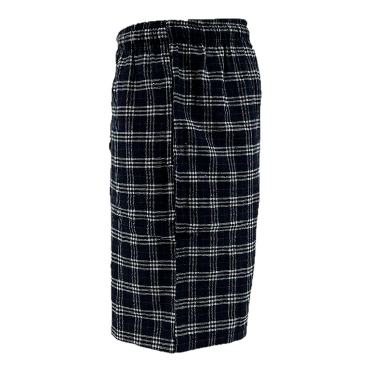 CINVIK Men's Boxer Shorts - 100% Cotton Plaid Sleep & Lounge Shorts, Loose Fit