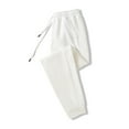 thumbnail image 2 of FRSASU Women Solid Sweatpants Baggy High Waisted Drawstring Athletic Joggers Sweat Breathable Pants with Pockets White XL(XL), 2 of 5