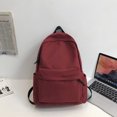thumbnail image 4 of Mochila Mochila de nailon Mochila escolar de alta capacidad con cremallera impermeable para el ocio diario (rojo vino), 4 of 6