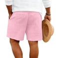 thumbnail image 4 of LNZGNM Mens Cotton Linen Shorts Elastic Waist Drawstring 5 Inch Shorts Athletic Lightweight Summer Beach Shorts Workout Short Pants with Pockets,Pink 2XL, 4 of 4